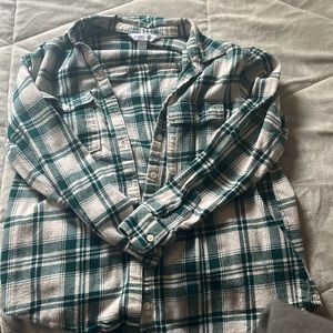 Green patterned flannel